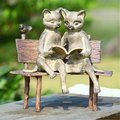 Spi Reading Cats on Bench Garden S 33675